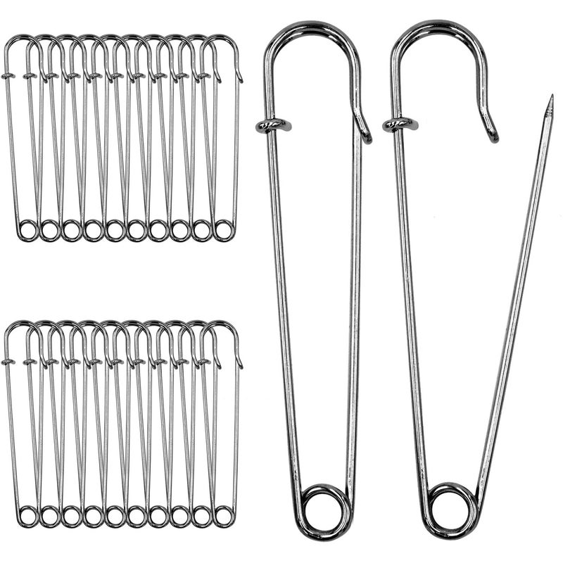 BEADNOVA 4 Inch Large Safety Pins for Clothes Big Heavy Giant Safety Pin for Fashion, Sewing, Quilting, Blankets, Upholstery, Laundry and Craft (10cm, 20pcs) - Image 1